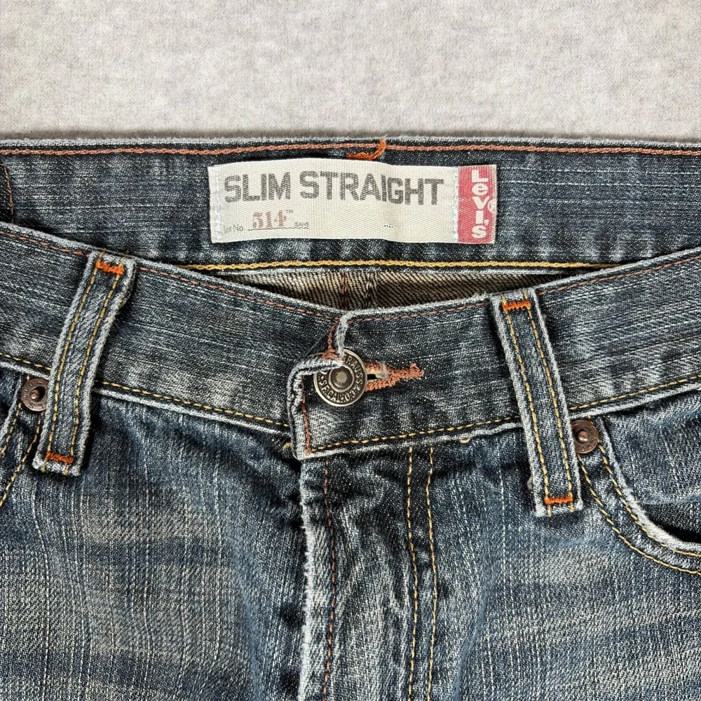 Levi's 514 Slim Straight Jeans Mens 31x32 Blue VTG 2000s Denim Pants